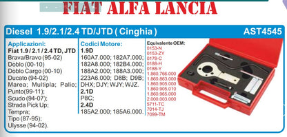 AST 4545 SET MESSA IN FASE MOTORI DIESEL FIAT 1.9 / 2.1 / 2.4 TD, JTD (CINGHIA)