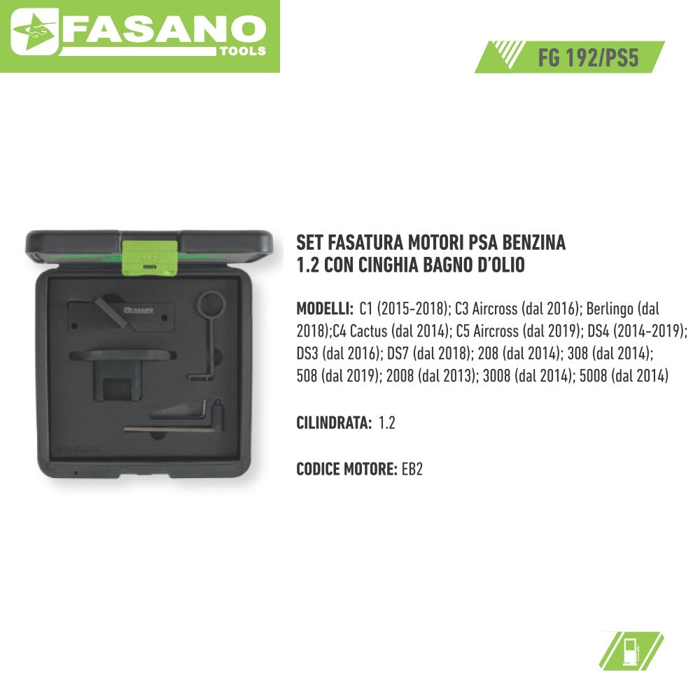 FASANO FG 192/PS5 SET FASATURA MOTORI PSA BENZINA 1.2 CON CINGHIA BAGNO D’OLIO