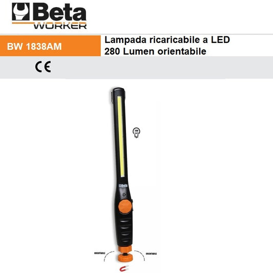 immagine-1-beta-beta-bw1838am-lampada-led-ricaricabile-orientabile-base-magnetica-280lumen-ean-8054809362113