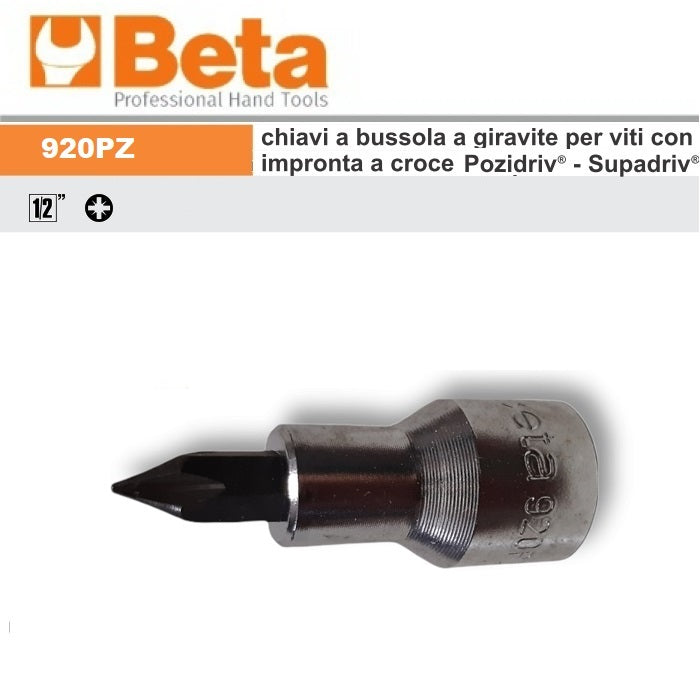 BETA 920PZ CHIAVI BUSSOLA GIRAVITE PER VITI A CROCE POZIDRIV® ATTACCO 1/2"