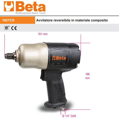 BETA 1927CD AVVITATORE 1/2 REVERSIBILE IN MATERIALE COMPOSITO 1020NM