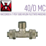 ANI 40/DMC RACCORDO CALZAMENTO A T PER TUBO NYLON FILETTATO MASCHIO