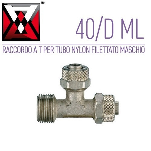 ANI 40/DML RACCORDO CALZAMENTO A T PER TUBO NYLON FILETTATO MASCHIO