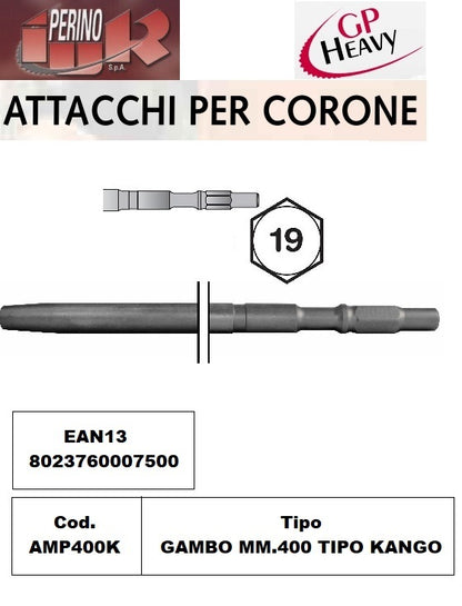 IUR GP-HEAVY AMP400K PORTACORONE CONICHE ATTACCO ESAGONO 19 KANGO