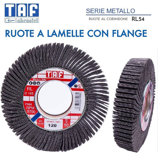 TAF RL54 RUOTE A LAMELLE CON FLANGE SERIE METALLO AL CORINDONE