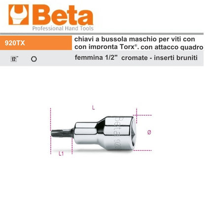 immagine-1-beta-beta-920tx-chiavi-a-bussola-maschio-impronta-torx-attacco-12-cromate-inserti-bruniti-ean-8014230035161