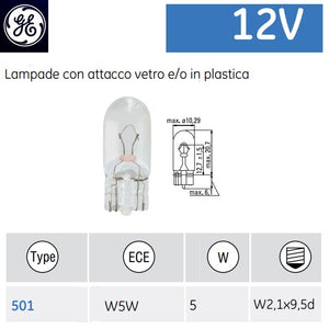 immagine-1-general-electic-general-electric-12v-5w-w5w-w21x95d-10-pz-lampade-con-attacco-in-vetro-501-ean-0043168924580