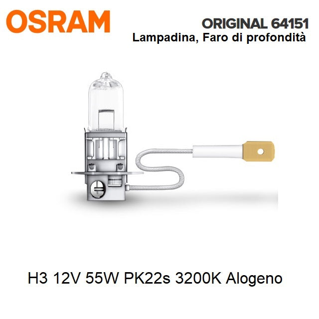 immagine-1-osram-osram-h3-12v-55w-pk22s-3200k-alogeno-lampadina-faro-di-profondita-64151-ean-4050300001494