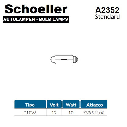 immagine-1-schoeller-schoeller-12v-10w-c10w-sv85-11x41-10-pz.-lampade-a-siluro-per-posizione-posteriori-moto-2352-ean-8023367010965