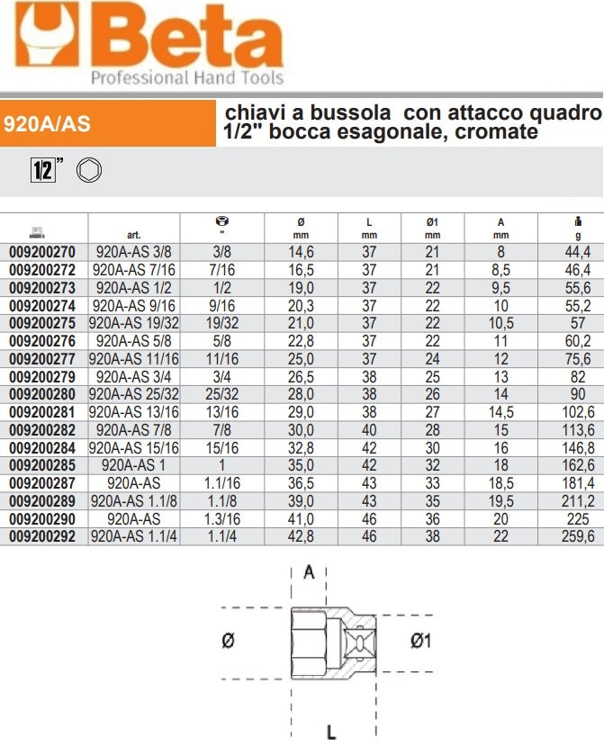 immagine-2-beta-920aas-chiavi-a-bussola-con-attacco-quadro-femmina-12-bocca-esagonale-cromate-ean-8014230429939