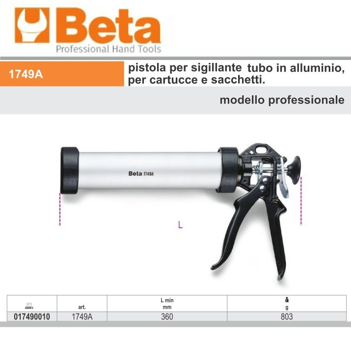 immagine-2-beta-beta-1749a-pistola-per-sigillante-modello-professionale-tubo-in-alluminio-ean-8014230100098