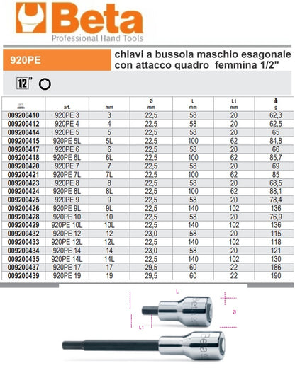 immagine-2-beta-beta-920pe-chiavi-a-bussola-maschio-esagonale-con-attacco-12-cromate-ean-8014230034775