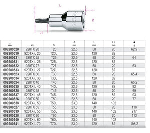 immagine-1-beta-beta-920tx-chiavi-a-bussola-maschio-impronta-torx-attacco-12-cromate-inserti-bruniti-ean-8014230035161