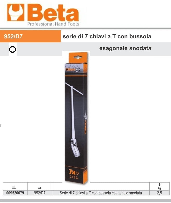 immagine-4-beta-beta-952d7-serie-di-7-chiavi-a-t-con-bussola-esagonale-snodata-7-17-mm.-ean-8014230588810